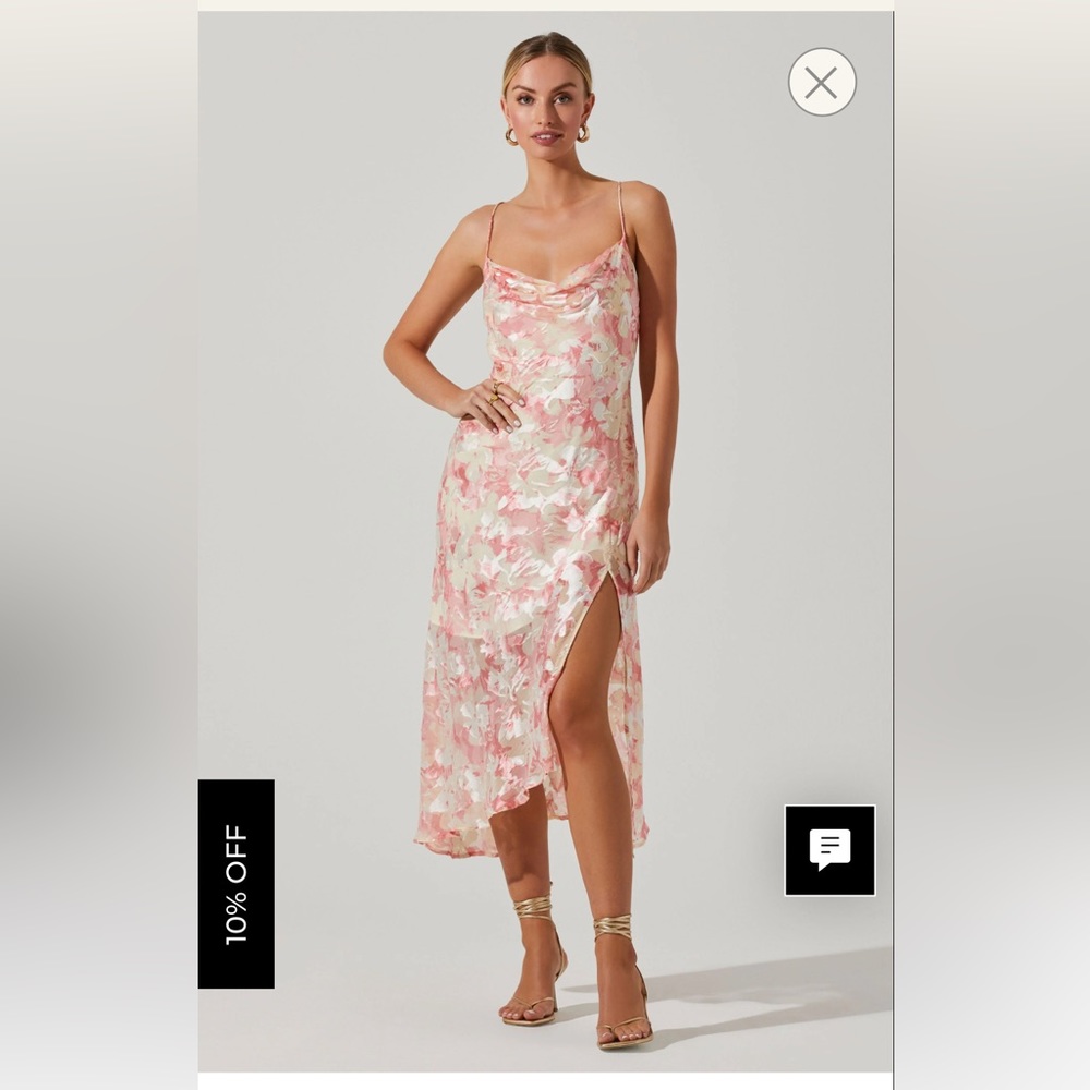 ASTR Gaia Floral Burnout Midi Dress